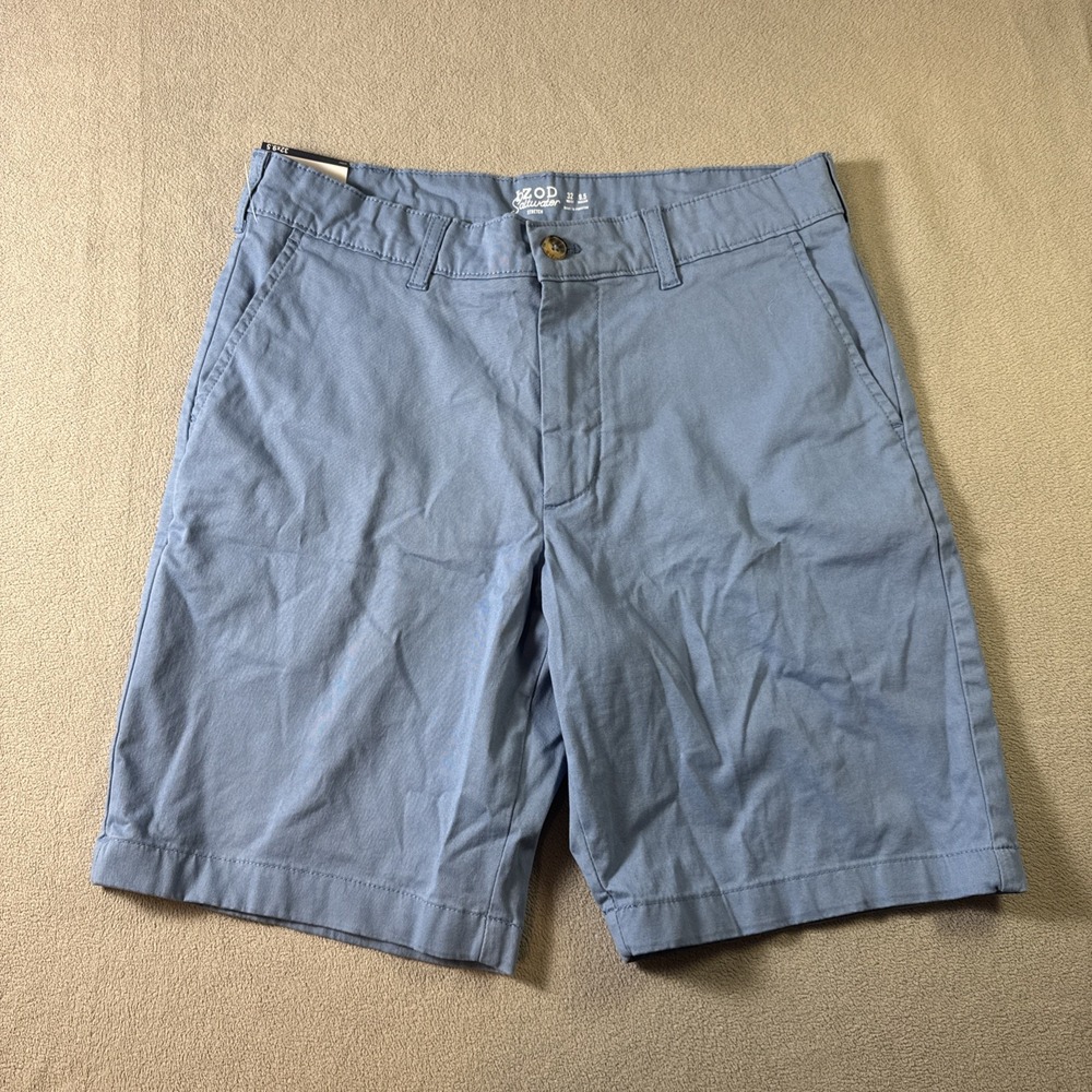 NEW IZOD Saltwater Stretch Blue Shorts, Size 32 Men's
